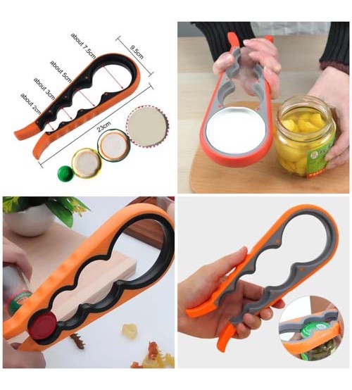 4in1 Jar Bottle Cover Key Multifunction Can Opener Kitchen Tool